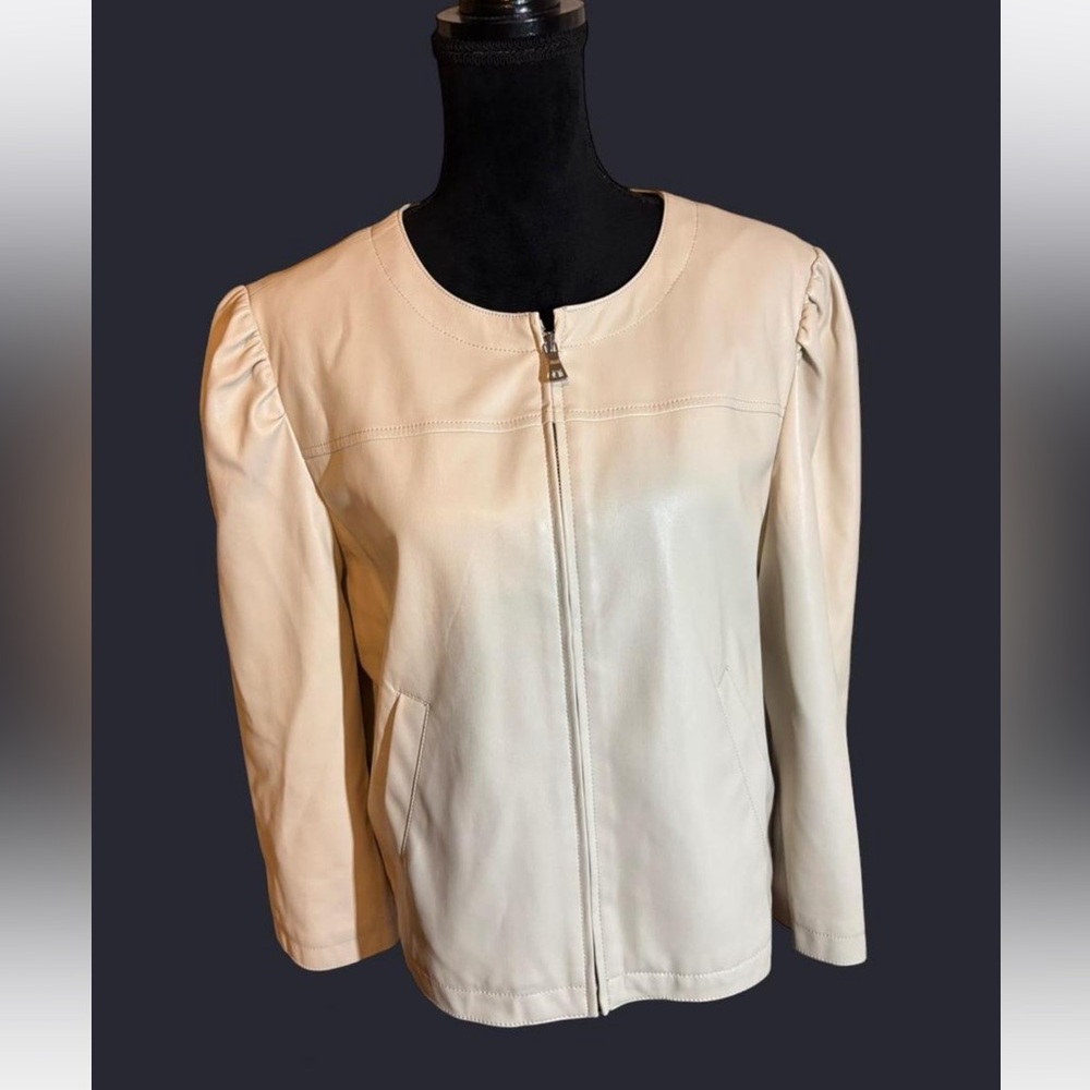 Ann Taylor Cream Leather Jacket